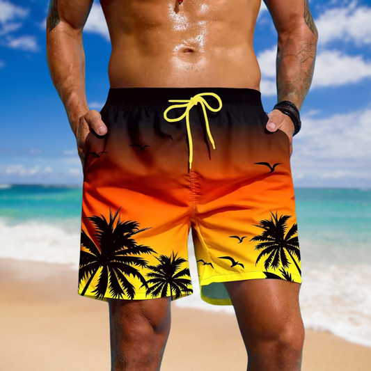 Tobias™ - Andningsbara Somriga Badshorts med Snörning och Tryck