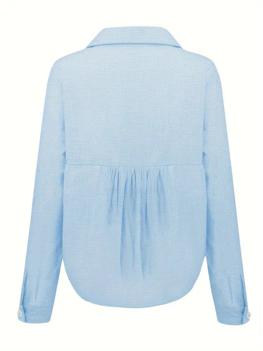 Tatiana™ – Tidlös Linneblus med Knappar för Vår & Sommar