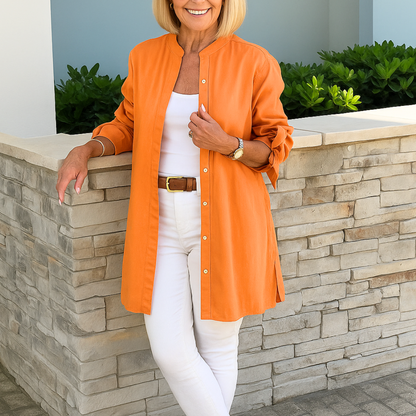 Margaret™ - Elegant Skjortblus Med Rosettärmar