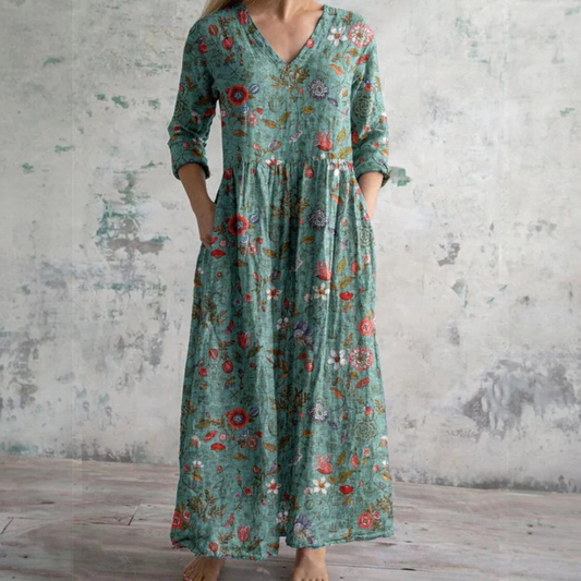 Aisling™ - Elegant Sommarklänning i Hög Kvalitet med Blommigt Mönster