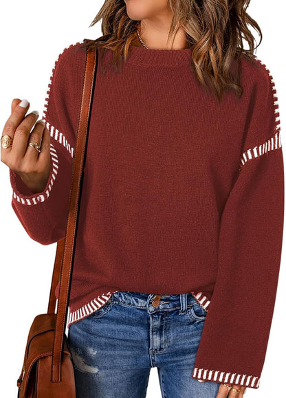 ELVANIA - ÖVERSIZE STICKAD DAMTRÖJA