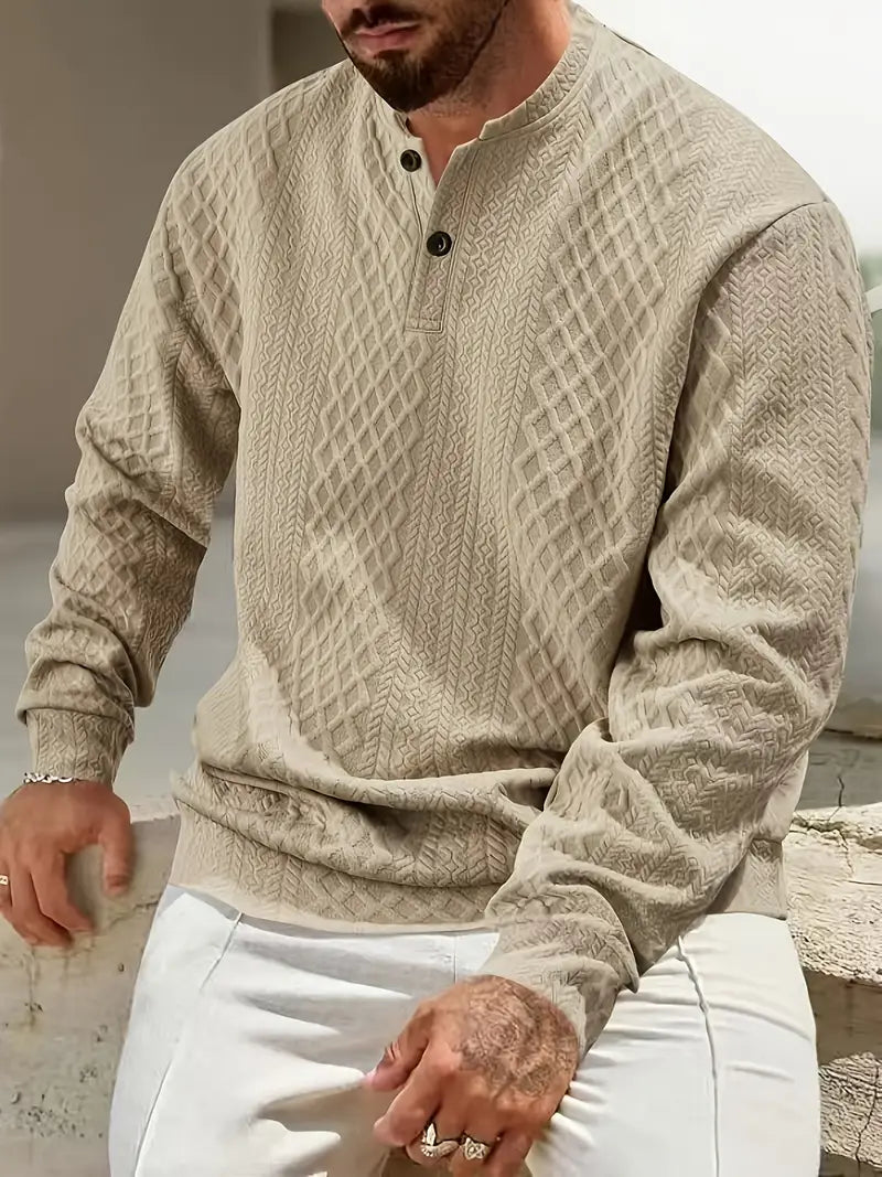 HARALD - LÅNGÄRMAD TRÖJA MED GEOMETRISKT MÖNSTER