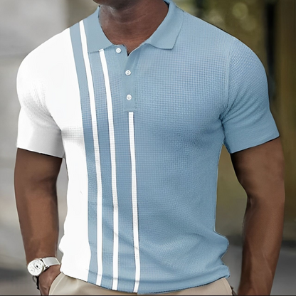 Baltasar™ - Herrpikétröja med Stilrena Ränder – Slim Fit