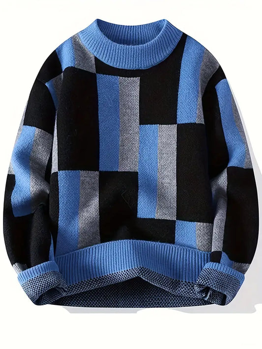 JAN - GEOMETRISK MÖNSTRAD STICKAD TRÖJA AV NORDEN