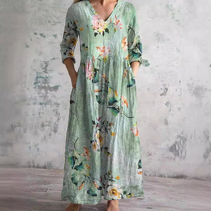 Aisling™ - Elegant Sommarklänning i Hög Kvalitet med Blommigt Mönster
