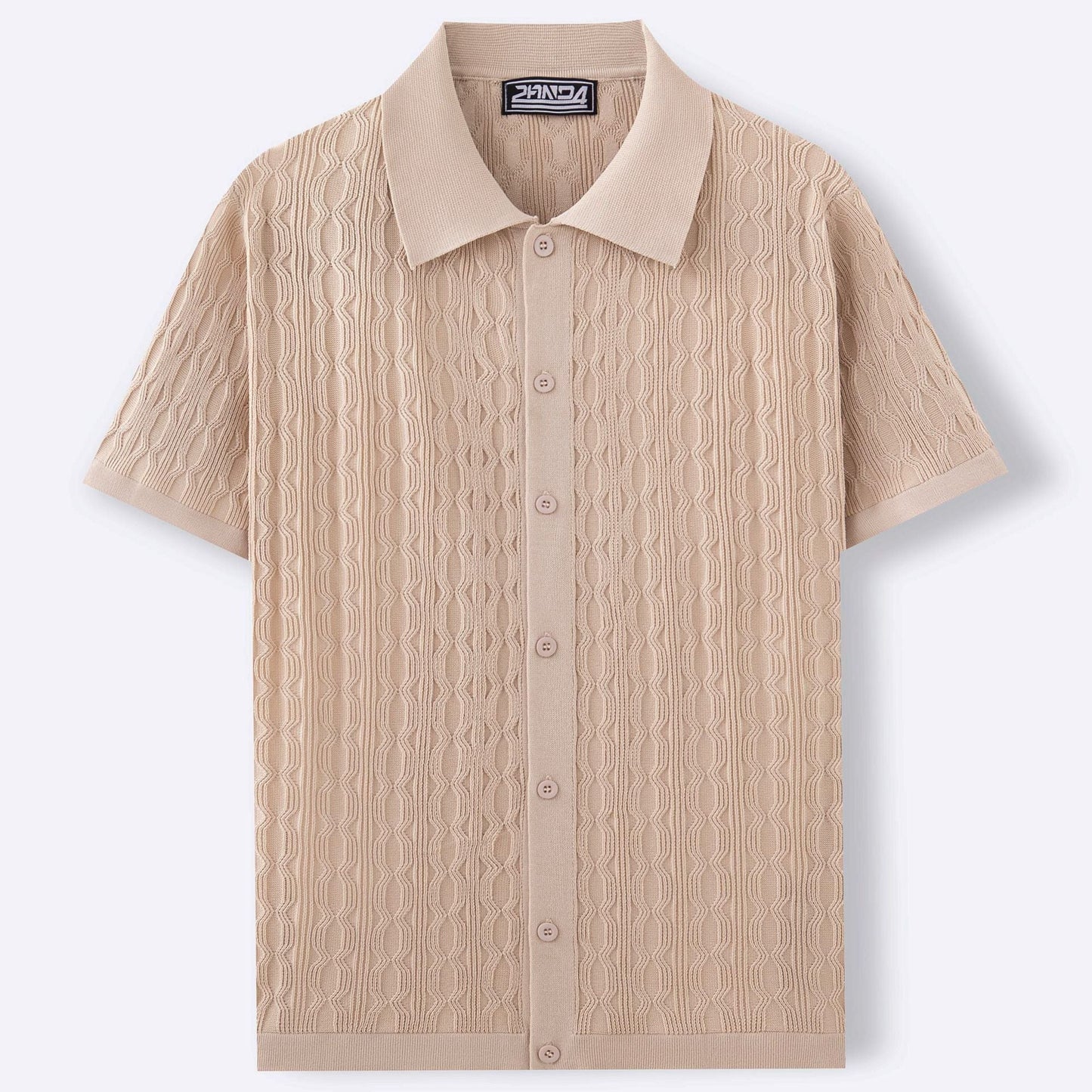 Mattias™ – Elegant Kortärmad Stickad Skjorta