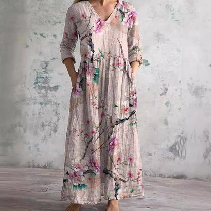 Aisling™ - Elegant Sommarklänning i Hög Kvalitet med Blommigt Mönster