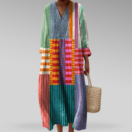Naomi™ | Farbblock-Breeze-Maxiklänning