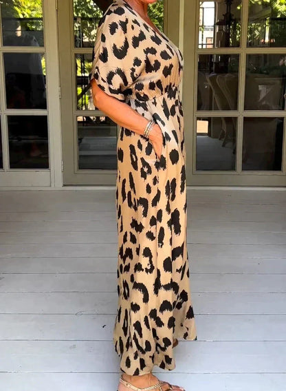 Sable™ - Stilren Maxiklänning med Leopardmönster
