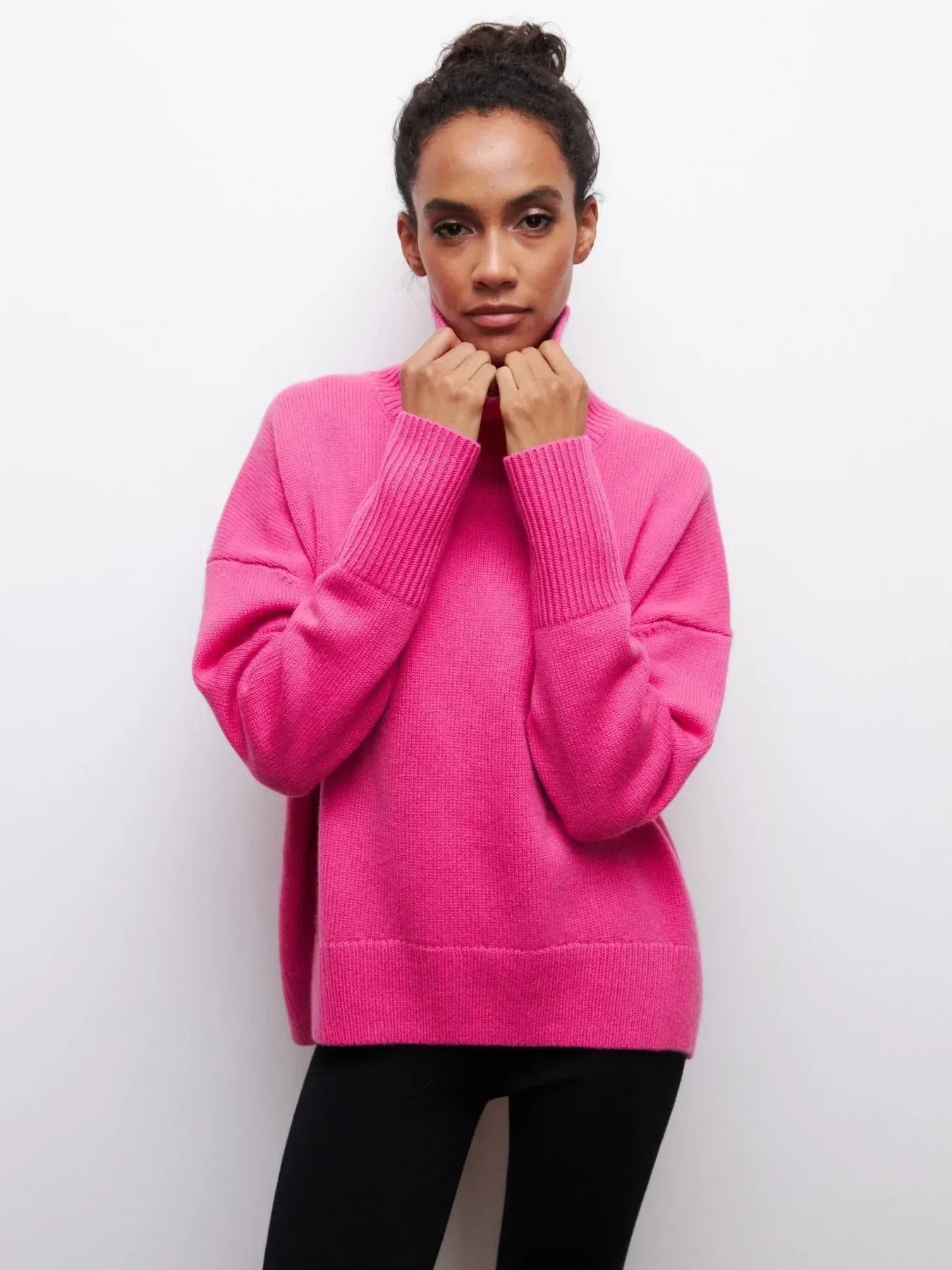 MAEVA – HÖGHALSAD STICKAD PULLOVER TRÖJA