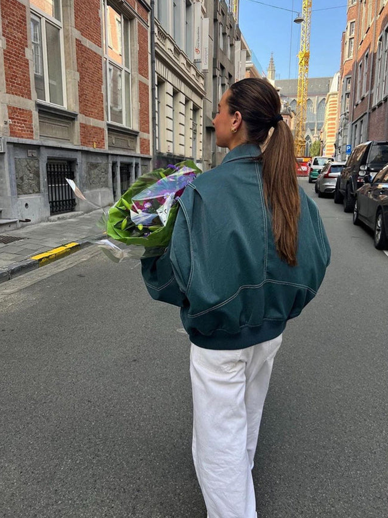 NALIYAH - OVERSIZEDEDFÄRG BLOCK VINDJACKA DAM